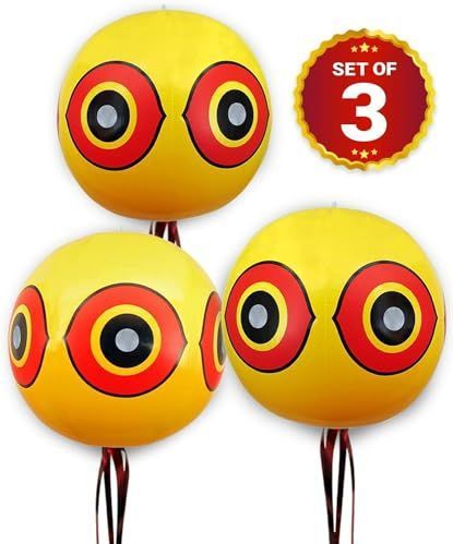 Vogelafweerballonnen, fruitbomen, terrassen, schepen, duiven, mussen, meeuwen, sterren, kraaien, elsters, 3 ballonnen