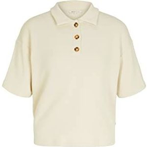 TOM TAILOR Denim Dames Polo T-shirt 1031790, 10354 - Soft Beige Solid, S