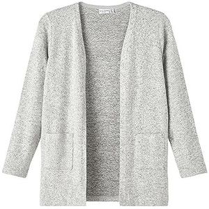 NAME IT Nkfvicti Ls Knit Card L Noos Pullover voor meisjes, gemengd grijs, 146 cm