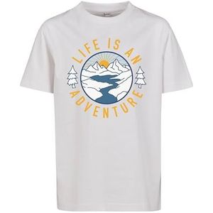 Mister Tee Unisex Kids Life is An Adventure Tee T-shirt voor kinderen, wit, 110 cm