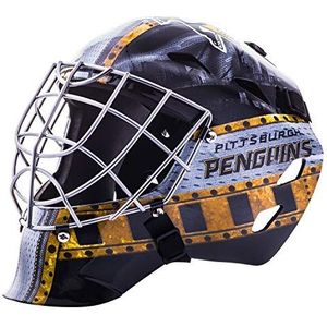 Franklin Sports NHL Pittsburgh Pinguïns Mini Hockey keepermasker met hoes - verzamelbaar keepermasker met officiële NHL-logo's en kleuren, 7784F19