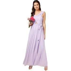 Little Mistress Dames Lila Crossover Bardot Maxi Jurk, Maat 10 UK, Paars