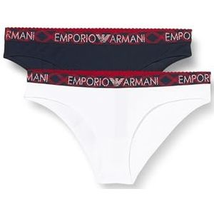 Emporio Armani Damesslips (verpakking van 2 stuks), marine/wit., XS