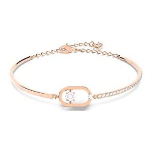 Swarovski Sparkling Dance Oval armband, Ronde slijpvorm, Wit, Roségoudkleurige toplaag