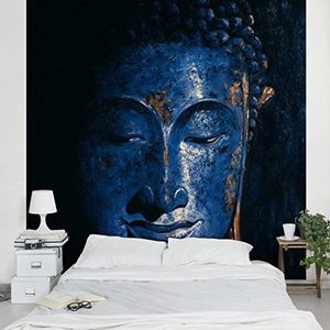 Apalis vliesbehang Delhi Boeddha fotobehang vierkant, grootte, blauw, 95293 288 x 288 cm blauw