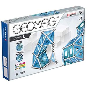 Geomag 024 PRO-L Building Set, Blue and Silver Metal, 110 Pieces