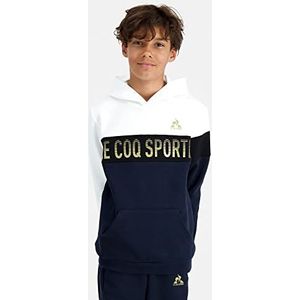 Le Coq Sportif Noel Hoody nr. 1 Sweatshirt met capuchon, Sky Capt./New Opt White/Black, 10 jaar, uniseks kinderen, Sky Capt./New Opt wit/zwart