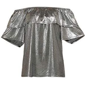 caspio Dames Carmen-shirt 11007471-CA06, zilver, S, zilver, S