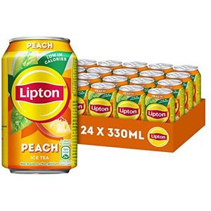 Lipton Peach Ice Tea, een heerlijk verfrissende ijsthee - 24 x 330 ml - Voordeelverpakking