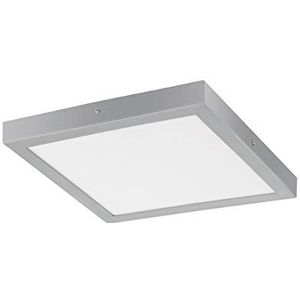 EGLO LED plafondlamp Fueva 1, 1 lichtpunt, materiaal: aluminium, kunststof, kleur: zilver, wit, L: 40x40 cm, warm wit