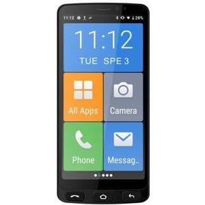 Funker E500 Plus - 4G smartphone mobiele telefoon - Whatsapp voor senioren, 2 GB RAM -16 GB ROM (uitbreidbaar), SOS-knop, laadstation, XXL-iconen, 5,5 inch scherm, Android 10 (zwart)