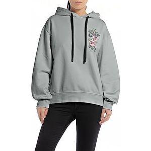 Replay Dameshoodie van katoen, Neutraal Grey 496, L