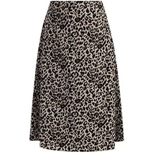 Tweek Dames midirok met luipaardprint, Beige Leo, XS