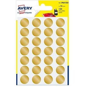 Avery 10 zakjes à 120 kleefpunten, 15 mm, goudkleurig