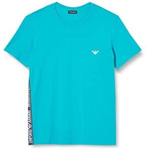 Emporio Armani Swimwear Heren Emporio Armani Denim Taping Crew Neck T-shirt, Turquoise, S, turquoise, S