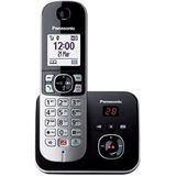 Panasonic KX-TG6861JTB DECT-draadloze telefoon met telefoonsecretariaat, handsfree, groot scherm (1,8 inch) wit zwart