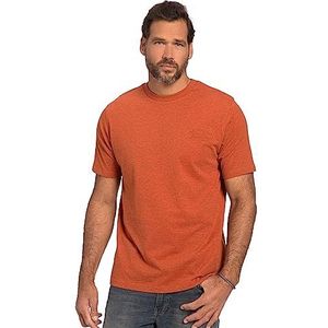 JP 1880, T-shirt voor heren, grote maten, halve mouwen, melange-jersey, donker-oranje, XL