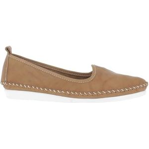 Cognac Slippers - Gladleer - Normale Breedte - Licht Profiel
