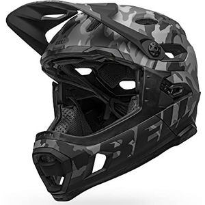 BELL Unisex - Volwassenen Super Dh Mips fietshelm MTB, mat/glanzend zwart camo, L | 58-62cm