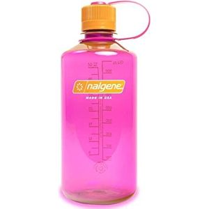 Nalgene Sustain Tritan BPA-vrij waterfles gemaakt van materiaal afgeleid van 50% plastic afval, 30 oz, smal mond, flamingo roze