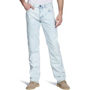 Cross Jeans Heren Jeans Regular Fit F 193-319 / Brad, Gr. 38/32, Blauw (bleached destroyed), blauw, 38W x 32L