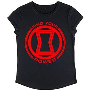 Marvel Avengers Classic - Power of Black Widow Women's Rolled-sleeve Black M