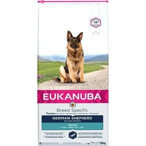 EUKANUBA Breed Specific - droog premium hondenvoer met kip voor volwassen honden optimaal afgestemd op de behoeften van Duitse herders, 12 kg