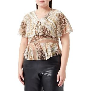 faina Damesblouse 19527013, beige wit, XL, beige wit, XL