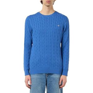 GANT - Cotton Cable C-neck - Pullover - Rich Blue - Heren