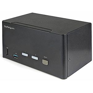 StarTech.com 2 Port Dual Monitor KVM HDMI Switch, 4K 60Hz Ultra HD HDR, Desktop Hub 4K HDMI 2.0 KVM Schakelaar met 2 Port USB 3.0 (5Gbps) & 4x USB 2.0 HID, Audio, Hotkey Switching, TAA (SV231TDPU34K)
