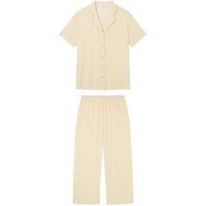 Women'Secret Damespyjama met korte mouwen, zachte touch, zomer, Geel, S