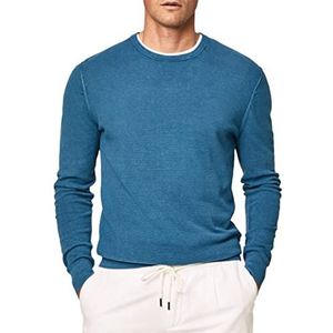 Hackett London Heren GMD getextureerde Crew Pullover Trui, Blauw, XXL