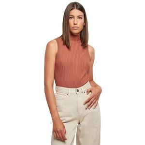 Urban Classics Dames Top Ladies Rib Knit Sleevless Body Terracotta XXL