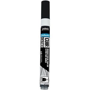 PEBEO - Leder - acryl marker voor leer en kunstleer - Setacolor personalisatietas, schoenen, sneakers - krasbestendigheid, rimpels, wrijving - mat/gesatineerde afwerking - zwart