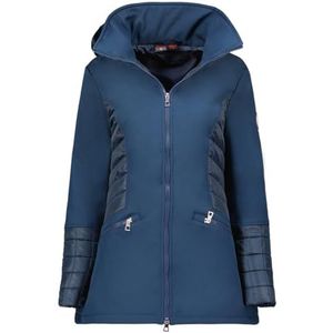 Geographical Norway Tadame Lady Softshelljas met capuchon voor dames, waterdicht, outdoor, winddicht, duurzaam, activiteiten, wandelen, skiën, herfst, winter, lente (marineblauw, L), Marineblauw, L