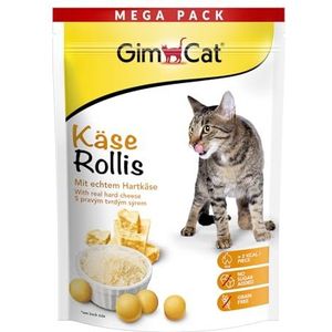 GimCat Kaas Rollis - graanvrije en vitaminerijke kattensnack met echte harde kaas - 1 zakje (1 x 425 g)
