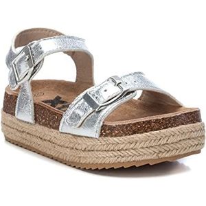 XTI 58097, platte sandalen voor meisjes, zilver., 32 EU