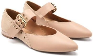 GIOSEPPO - Grantham - Platte Damesschoenen - Huidskleur - Natuurlijk Leer Gevoerde Binnenzool