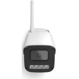 Hama Bewakingscamera, wifi, voor buiten, outdoor camera met spraak- en app-bediening, weerbestendige buitencamera met bewegingsmelder, nachtzicht, 2-weg audio, opname, 1080p, wit