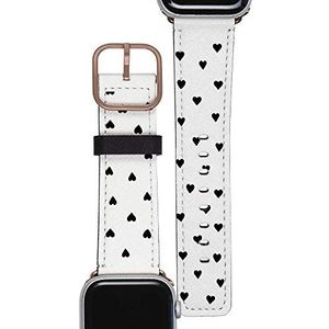 Gocase Maan & sterren armband, goud, compatibel met Apple Watch 42/44 mm, verstelbare sluiting, saffiano leer, veganistisch reservearmband, waterbestendig, geschikt voor serie 1/2/3/4