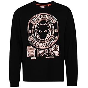 Superdry Shirt X Opposition L/S Tee Black S Heren, Zwart, S