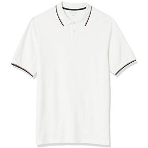 Amazon Essentials Men's Poloshirt van piqué-katoen met normale pasvorm (verkrijgbaar in grote en lange maten), Marineblauw/Rood/Wit, XS