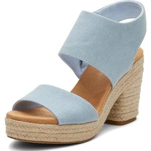 TOMS Dames Mallorca sandaal met plateauzool, Pastel Blauw, 35.5 EU