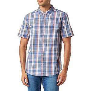 MUSTANG Herenstijl Chris Shirt Klassiek hemd, 2312_Madras Red_Blue 12448, L, 2312_madras Red_blue 12448, L