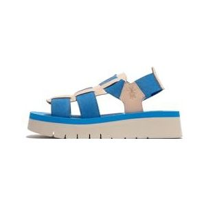 Fly London SAMB245FLY damessandalen, natuur/blauw/blauw, maat 38, Natuurlijke azuurazuren, 38 EU