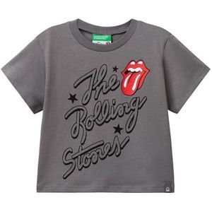 United Colors of Benetton T-shirt voor meisjes en meisjes, Grijs, 1 jaar