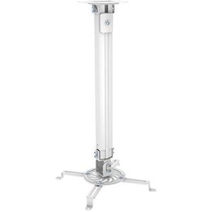 PureMounts Kantelbare en draaibare plafondhouder voor beamer en projector, gatafstanden tot 320 mm, plafondafstand 545-900 mm, draagkracht 13,5 kg, kleur wit