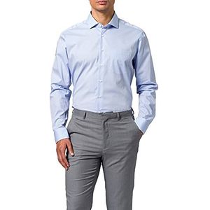 Seidensticker Popeline overhemd voor heren, regular fit, lange mouwen, lichtblauw, 40