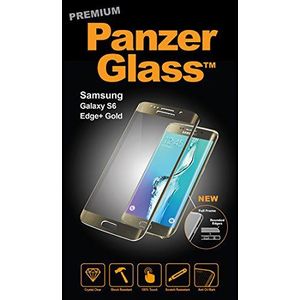 PanzerGlass PG1022 PREMIUM echt glas beschermfolie kristalheldere displaybescherming van gehard glas krasbestendig schokdempend vochtafstotend aanraakgevoelig voor Samsung Galaxy S6 Edge - goud