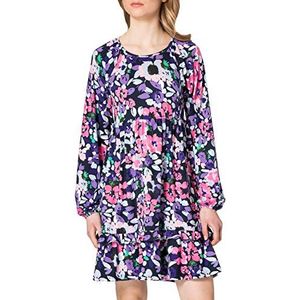 MAMALICIOUS Dames Mlnatala L/S Jersey Short Dress A. Jurk, Dark Navy/Aop: Flower Aop, L